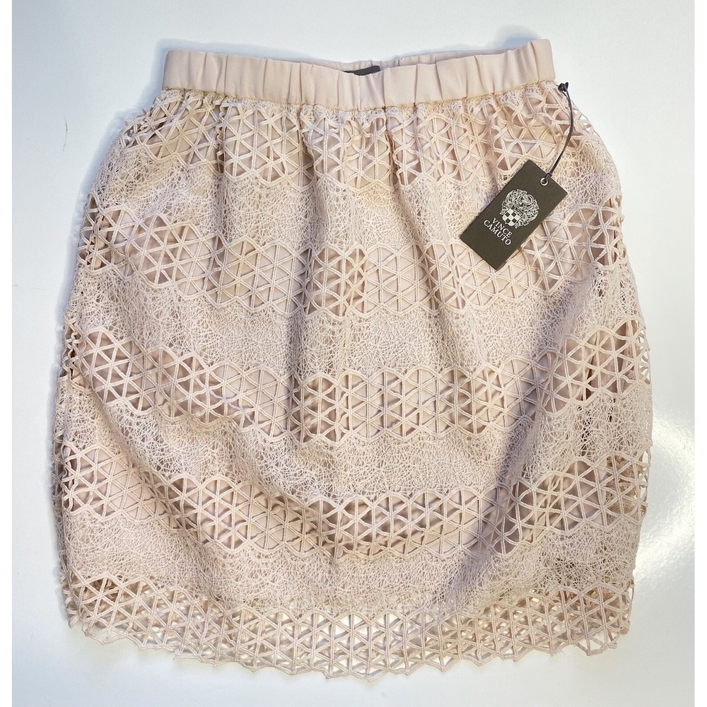 Vince Camuto Layered Lace Skirt Blush Pink Boho Spirit Fashion / Women's XS